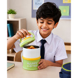 LSB Green Happy Bites Double Decker Stainless Steel Lunch Box