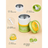 LSB Green Happy Bites Double Decker Stainless Steel Lunch Box