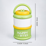 LSB Green Happy Bites Double Decker Stainless Steel Lunch Box