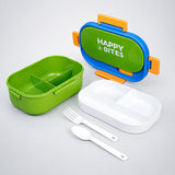 LSB Green Flap Happy Bites Bento Lunch Box