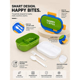 LSB Green Flap Happy Bites Bento Lunch Box