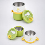 LSB Green Hot Summer Double Decker Stainless Steel Lunch Box