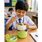 LSB Green Hot Summer Double Decker Stainless Steel Lunch Box