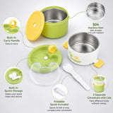 LSB Green Hot Summer Double Decker Stainless Steel Lunch Box