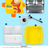 Little Surprise Box,Yellow One Eye Stainless Steel Lunch Box For Kids