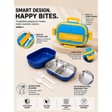 LSB Orange & Blue Shapes Happy Bites Bento Lunch Box