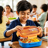 LSB Orange Lid Happy Bites Bento Lunch Box