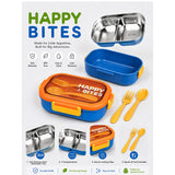 LSB Orange Lid Happy Bites Bento Lunch Box