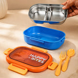 LSB Orange Lid Happy Bites Bento Lunch Box
