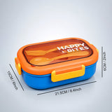 LSB Orange Lid Happy Bites Bento Lunch Box
