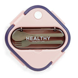 Little Surprise Box,Pink & Purple Rounded Square Stainless Steel Kids Lunch Box