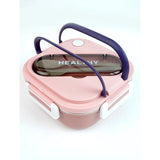 Little Surprise Box,Pink & Purple Rounded Square Stainless Steel Kids Lunch Box