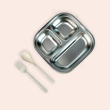 Little Surprise Box,Pink & Purple Rounded Square Stainless Steel Kids Lunch Box