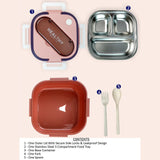 Little Surprise Box,Pink & Purple Rounded Square Stainless Steel Kids Lunch Box