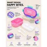 LSB Pink Flap Happy Bites Bento Lunch Box