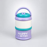 LSB Purple Happy Bites Double Decker Stainless Steel Lunch Box