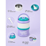 LSB Purple Happy Bites Double Decker Stainless Steel Lunch Box
