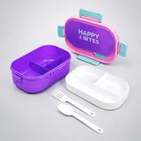 LSB Purple Flap Happy Bites Bento Lunch Box