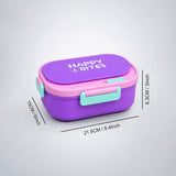 LSB Purple Flap Happy Bites Bento Lunch Box