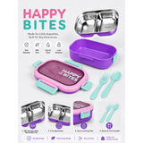 LSB Purple Lid Happy Bites Bento Lunch Box