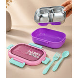 LSB Purple Lid Happy Bites Bento Lunch Box