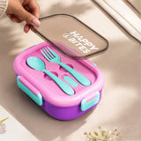 LSB Purple Lid Happy Bites Bento Lunch Box