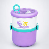 LSB Purple Hot Summer Double Decker Stainless Steel Lunch Box
