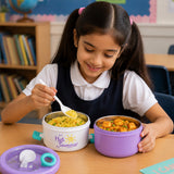 LSB Purple Hot Summer Double Decker Stainless Steel Lunch Box