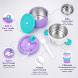 LSB Purple Hot Summer Double Decker Stainless Steel Lunch Box