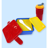 Little Surprise Box,2Pcs Square Red Lego Lid Bpa Free Plastic Kids Lunch Box Plus Cup Bottle For Kids