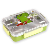 Little Surprise Box,Rock Dino Green Big Size Stainless Steel Kids Lunch Box