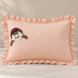 LSB 4 pcs Little Girl Theme Luxe Embroidered & 3D hanging collection of Single bed comforter, 1 flat bedsheet, 2 pillow covers entire Bedding Set for Single Size Bed.
