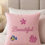 LSB 4 pcs Beautiful Mermaid Princess Theme Luxe Embroidered & 3D hanging collection of Single bed comforter, 1 flat bedsheet, 2 pillow covers entire Bedding Set for Single Size Bed.