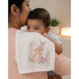 LSB 5 Pcs Enchanted Garden Animal theme super Soft Breathable Pure Muslin Cotton Napkins set