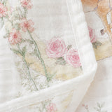 LSB 5 Pcs Enchanted Garden Animal theme super Soft Breathable Pure Muslin Cotton Napkins set