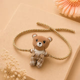 LSB Dual style Checks Teddy Bear Rakhi & Broach clip for Kids