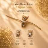 LSB Dual style Checks Teddy Bear Rakhi & Broach clip for Kids