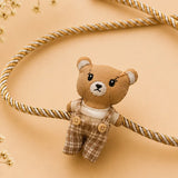 LSB Dual style Checks Teddy Bear Rakhi & Broach clip for Kids