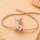 LSB Dual style Floral Emroidered Bunny Rakhi & broach Clip for Kids