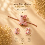 LSB Dual style Floral Emroidered Bunny Rakhi & broach Clip for Kids