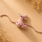LSB Dual style Floral Emroidered Bunny Rakhi & broach Clip for Kids