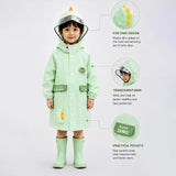 LSB 3D Dino Face & Tail Knee Length Raincoat for Kids