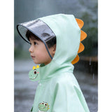 LSB 3D Dino Face & Tail Knee Length Raincoat for Kids