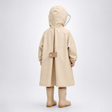 LSB Beige Bear 3D Paw Knee Length Raincoat for Kids