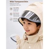 LSB Beige Bear 3D Paw Knee Length Raincoat for Kids