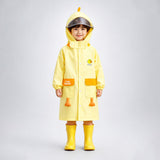 LSB Yellow Duck 3D Paw Knee Length Raincoat for Kids