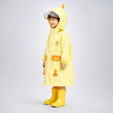 LSB Yellow Duck 3D Paw Knee Length Raincoat for Kids