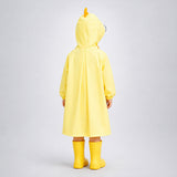 LSB Yellow Duck 3D Paw Knee Length Raincoat for Kids