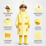 LSB Yellow Duck 3D Paw Knee Length Raincoat for Kids