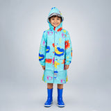 LSB Blue Sunshine Doodle Knee-Length Raincoat for Kids